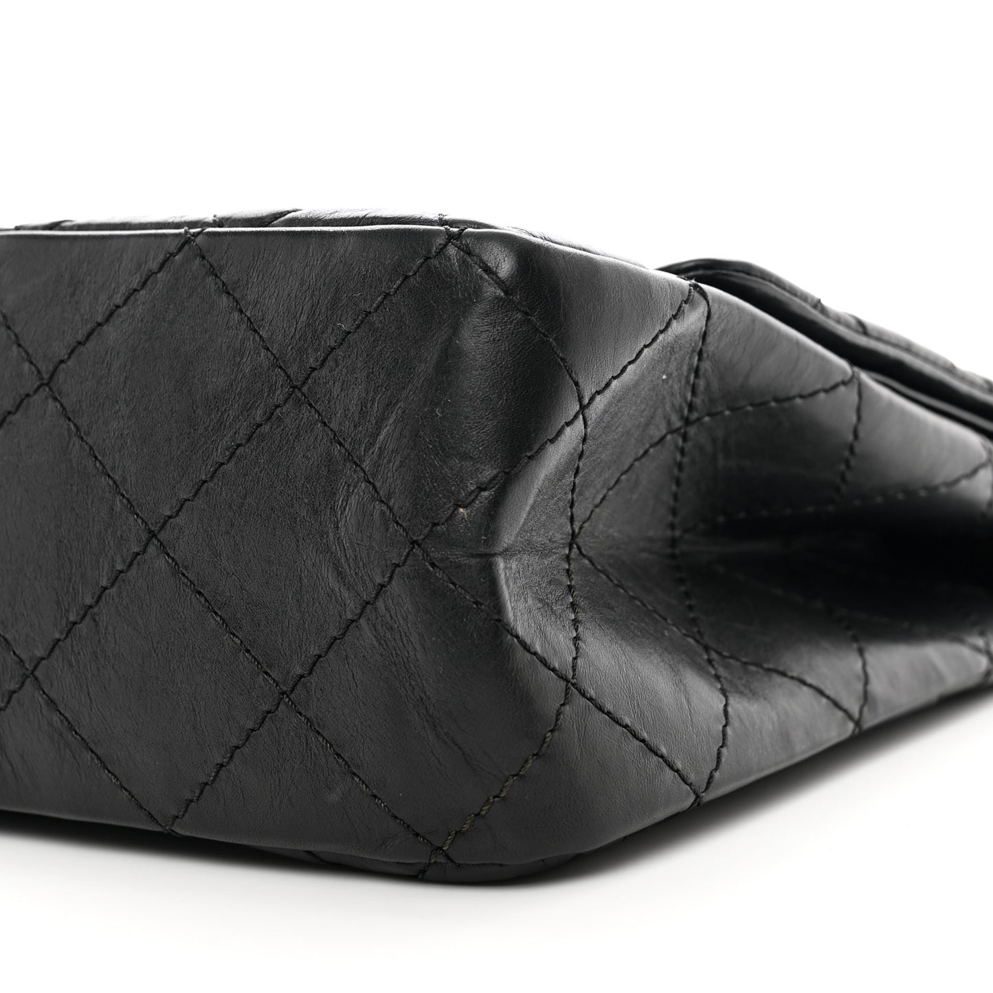 Aged Calfskin Quilted 2.55 Reissue 227 Flap Black