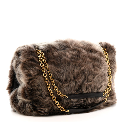 Saint Laurent Fur Shearling Giant Jamie Dark Brown 3 of 11