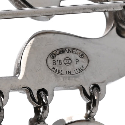 Chanel Crystal Safety Pin Brooch Silver 3 of 4
