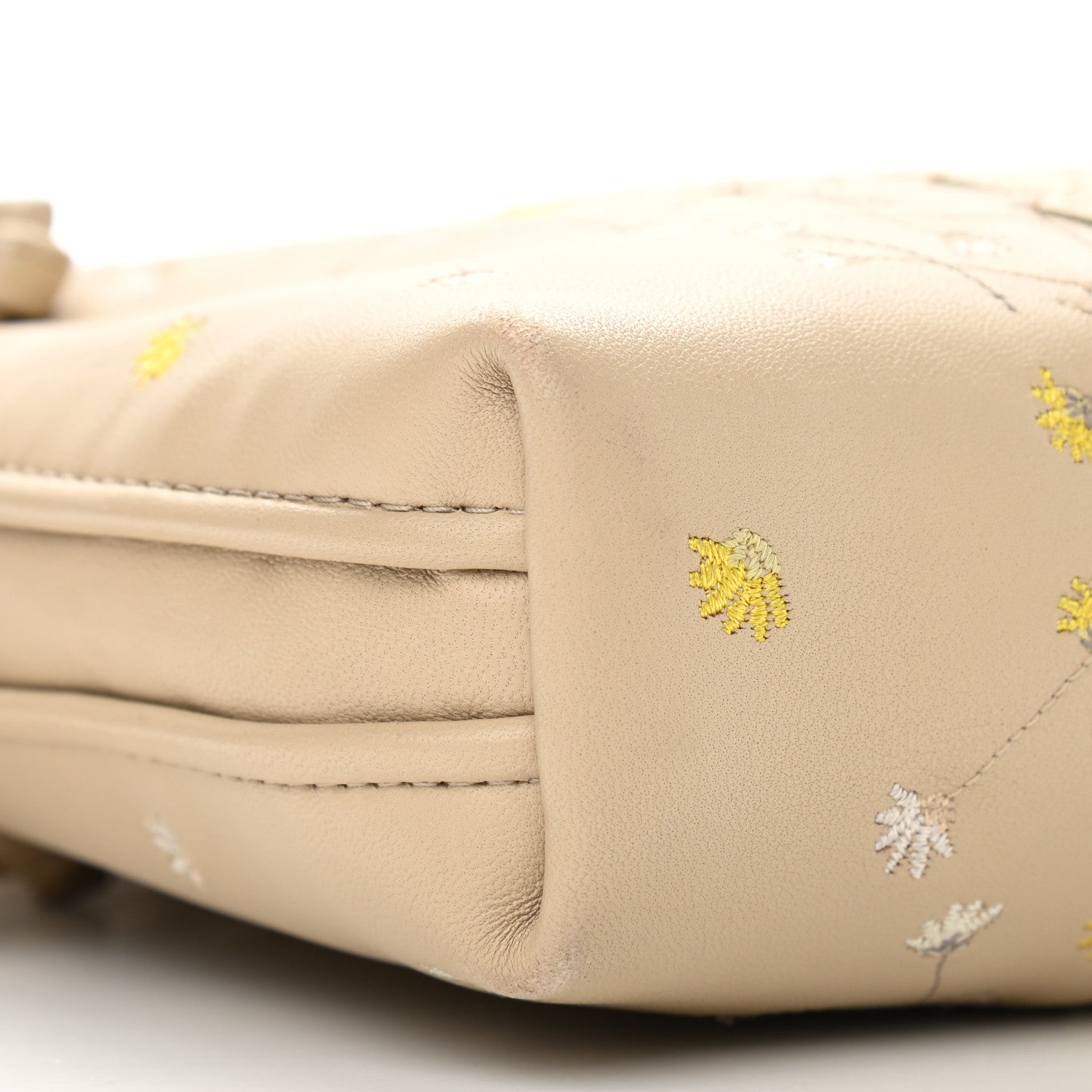 Bottega Veneta Nappa Intrecciato Floral Embroidered Pillow Crossbody Messenger Mink Multicolor 9 of 10