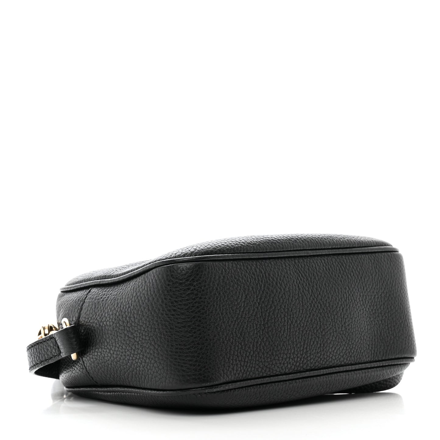 Pebbled Calfskin Small Soho Disco Bag Black