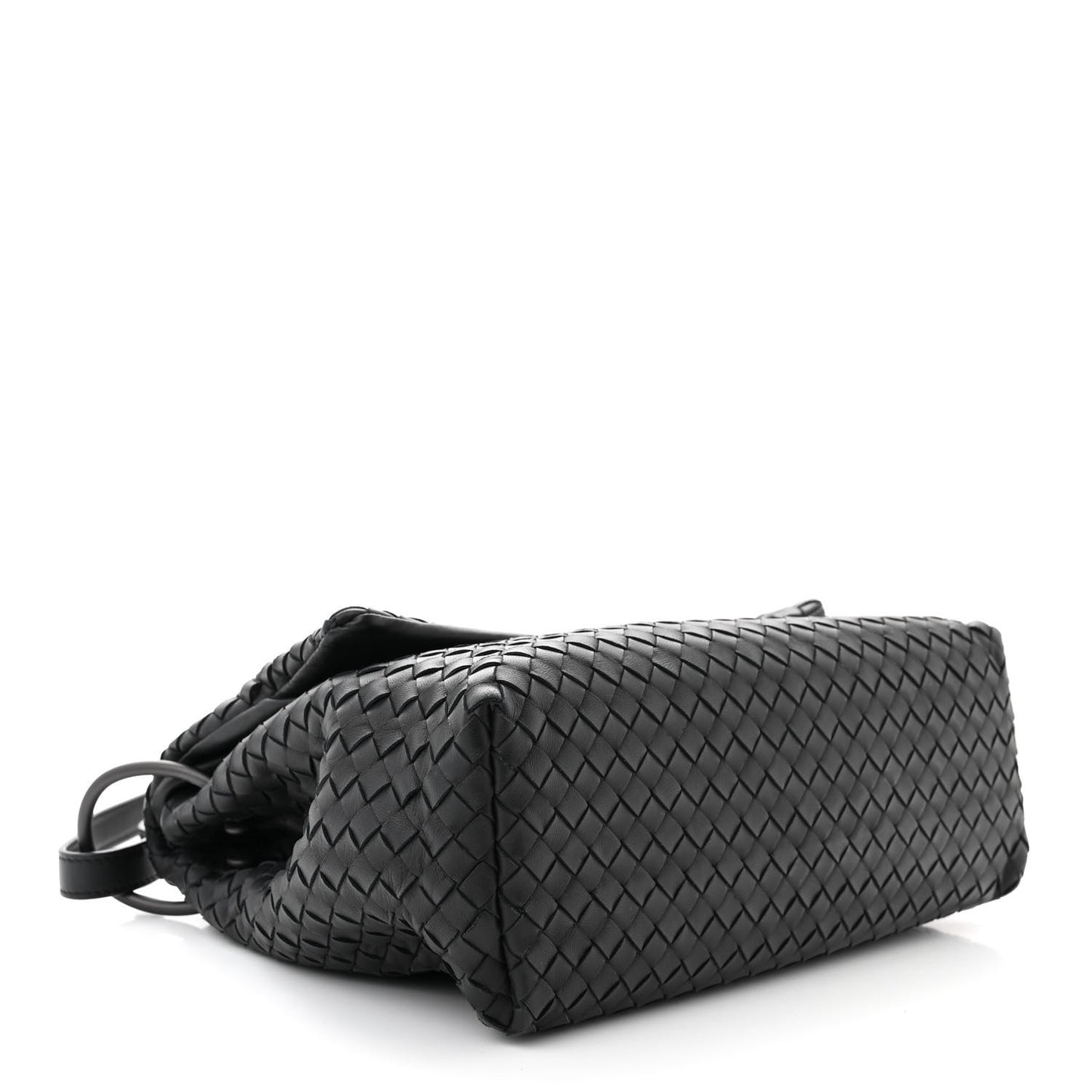 Nappa Intrecciato Flap Shoulder Bag Black