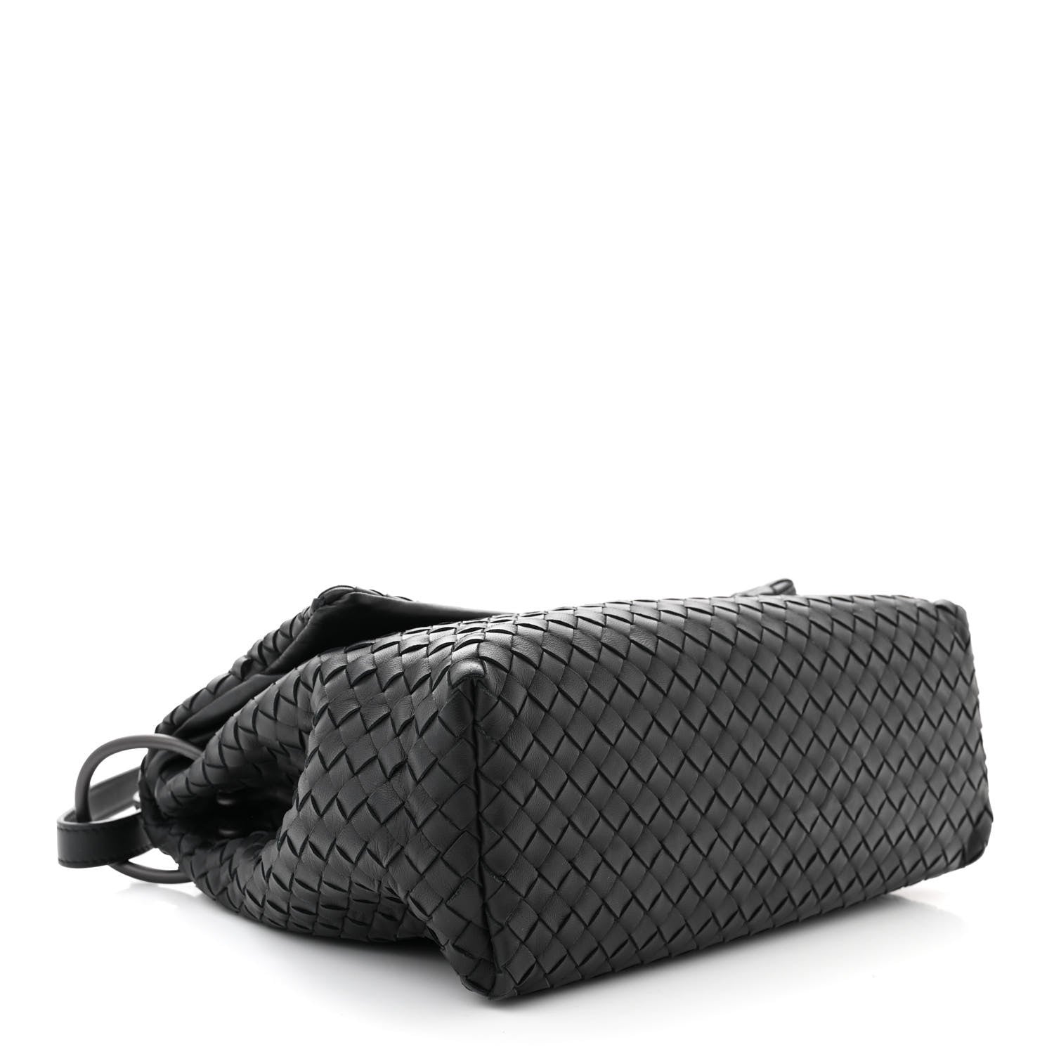 Bottega Veneta Nappa Intrecciato Flap Shoulder Bag Black 4 of 10