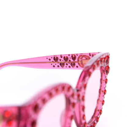 Gucci Acetate Crystal Heart GG0116S Sunglasses Fuchsia 6 of 6