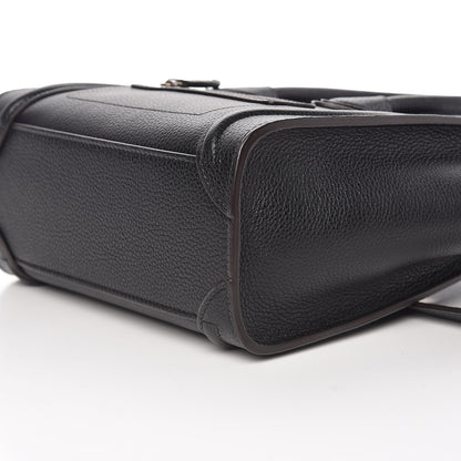 Celine Drummed Calfskin Nano Luggage Black 11 of 12