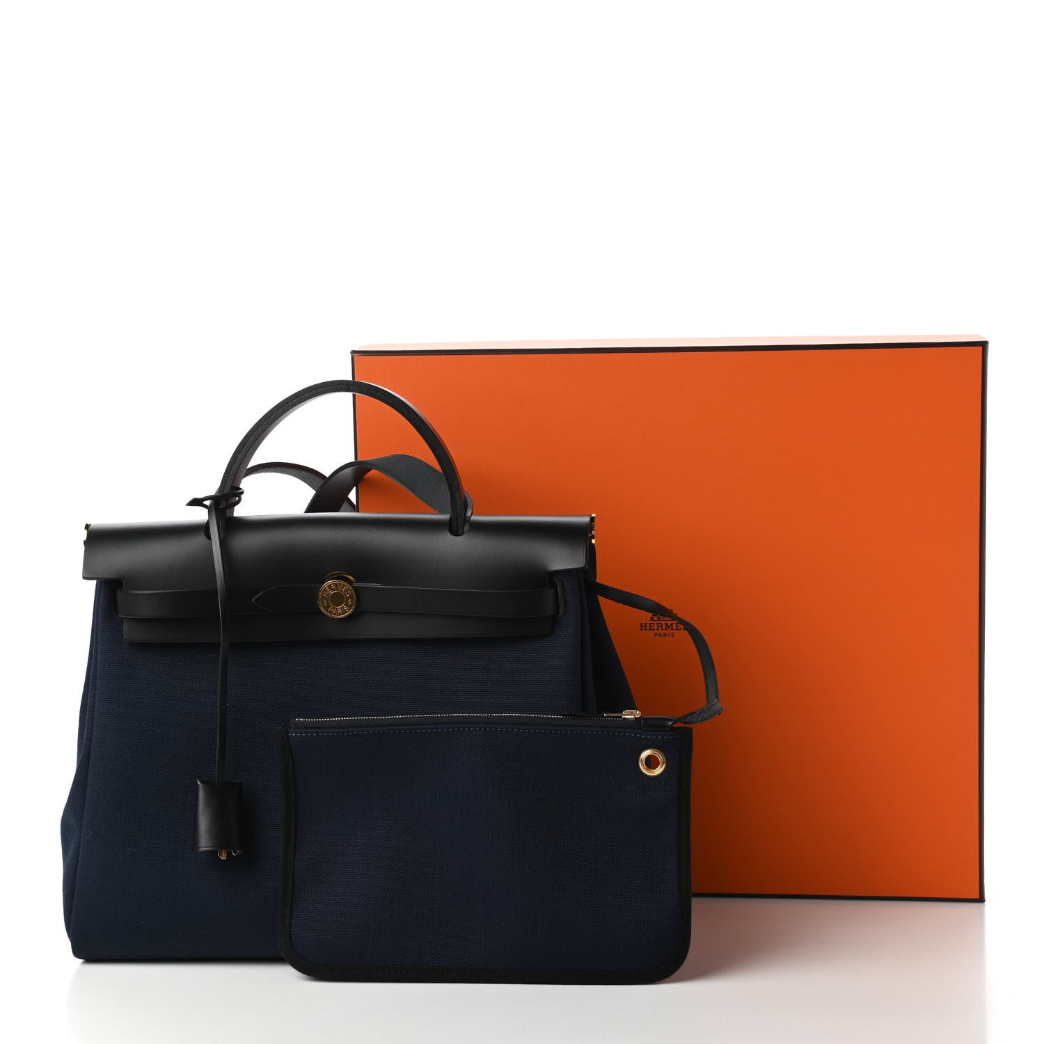 Hermes Toile Vache Hunter Herbag Zip PM 31 Bleu Marine Black 10 of 10