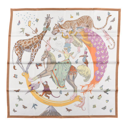 Hermes Silk Hermes Story Scarf 90 White Beige Multicolor 1 of 5