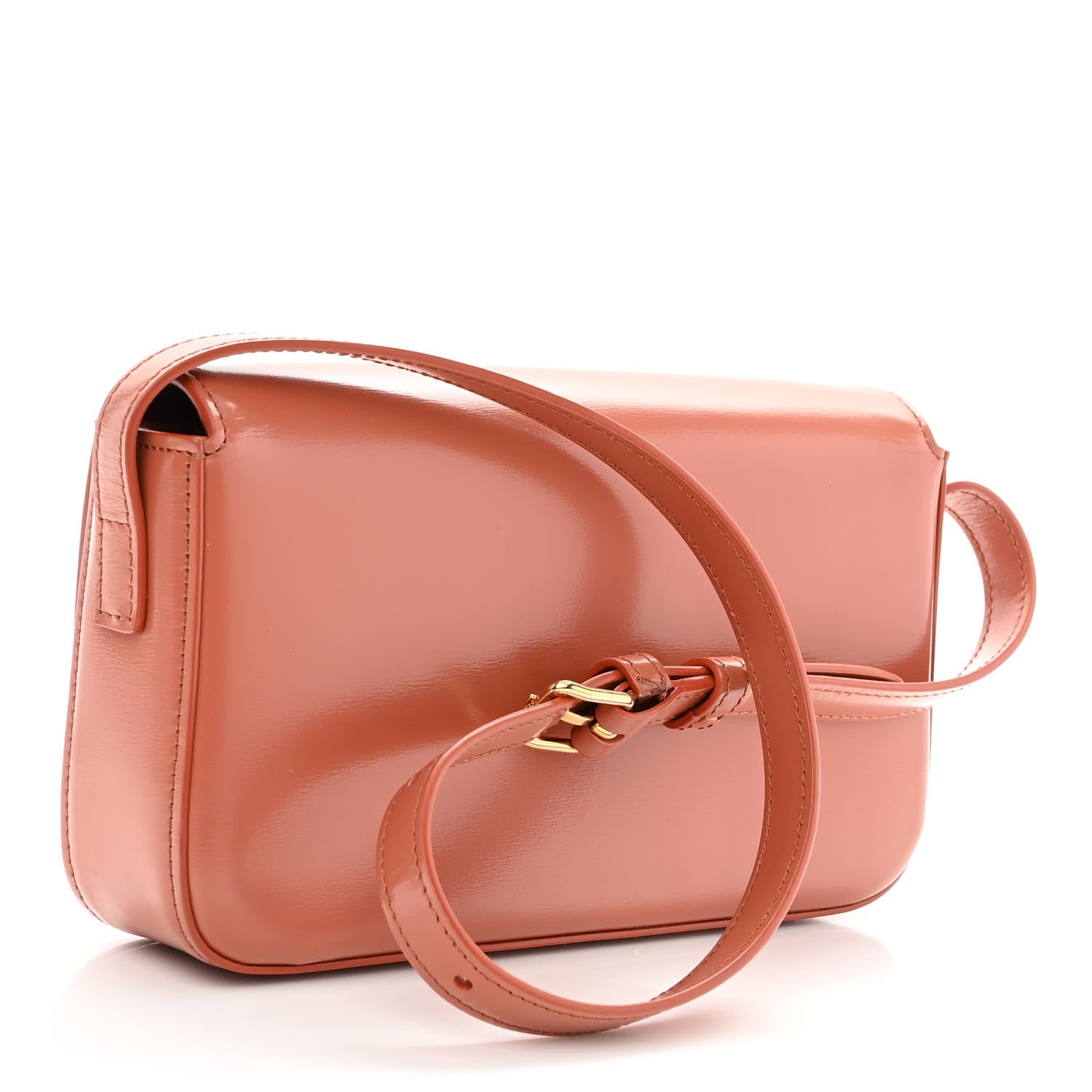 Celine Shiny Calfskin Triomphe Shoulder Bag Terracotta 2 of 9