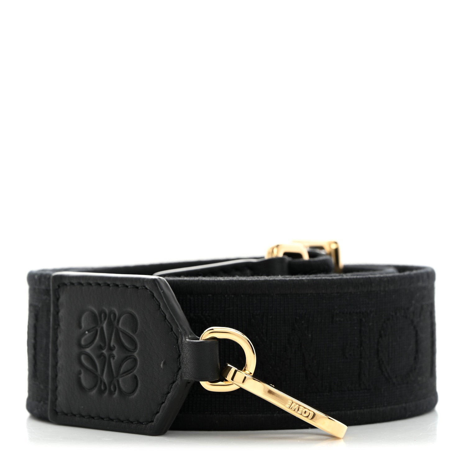 Loewe Calfskin Jacquard Webbing Anagram Strap Black 1 of 5