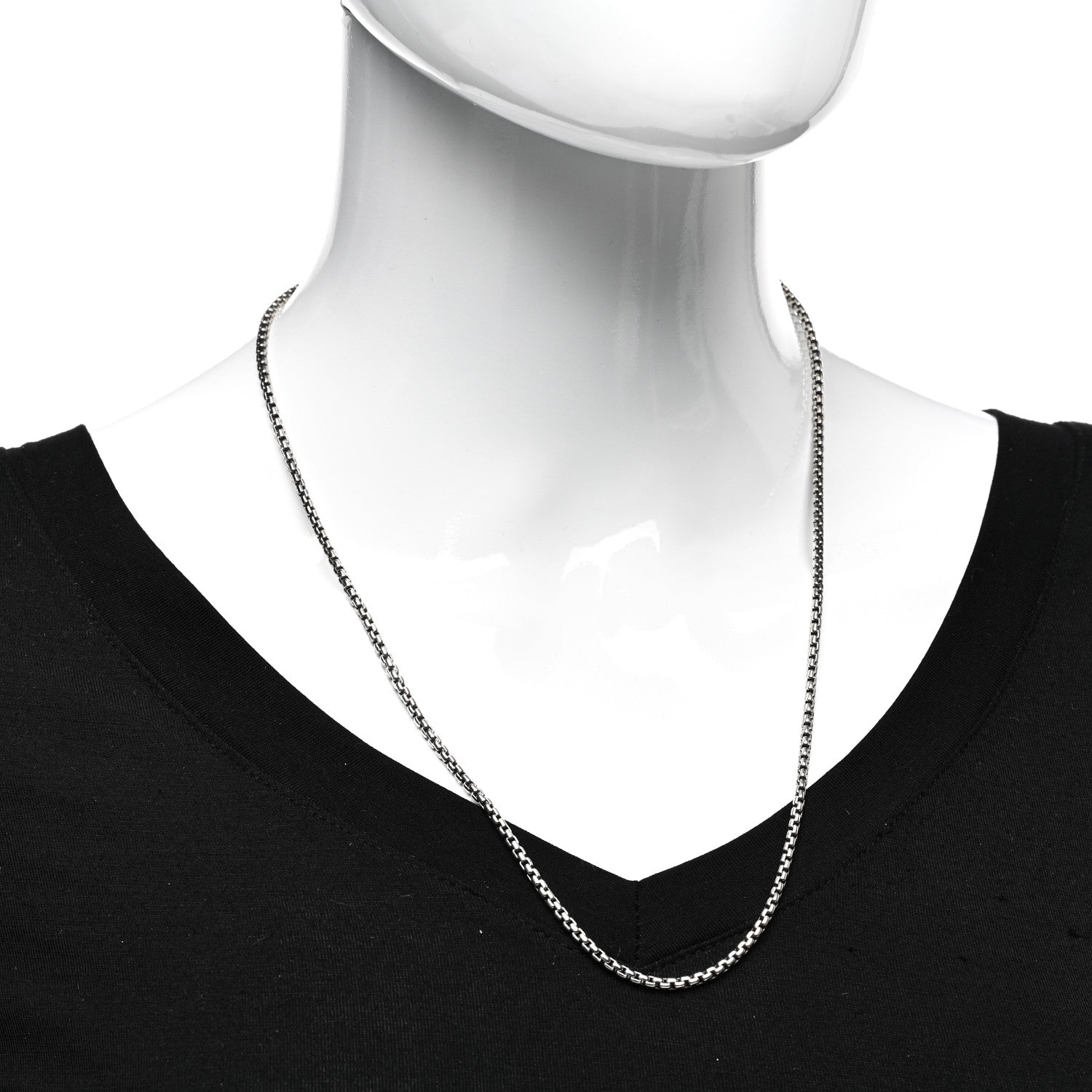 David Yurman Sterling Silver 2.7mm Small Box Chain Necklace 22" 2 of 4