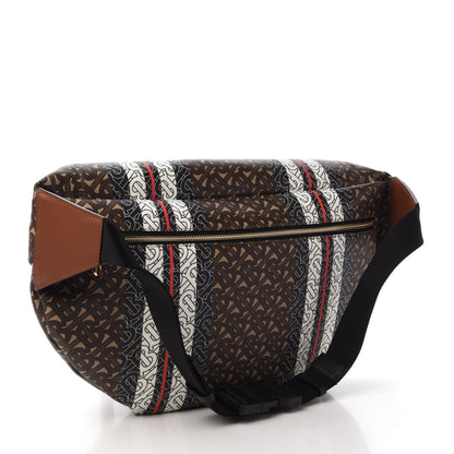 Burberry E-Canvas Monogram Stripe XL Sonny Bum Bag Bridle Brown 3 of 9