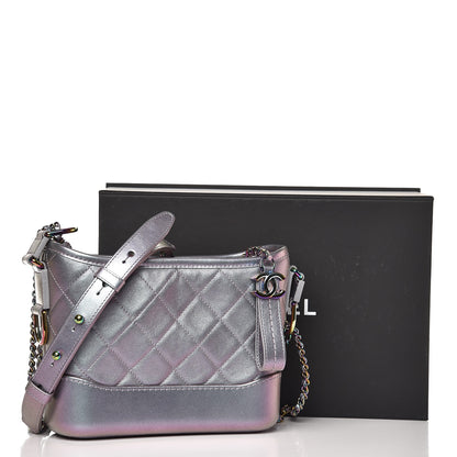 Chanel Iridescent Lambskin Calfskin Quilted Small Gabrielle Hobo Light Purple 8 of 8