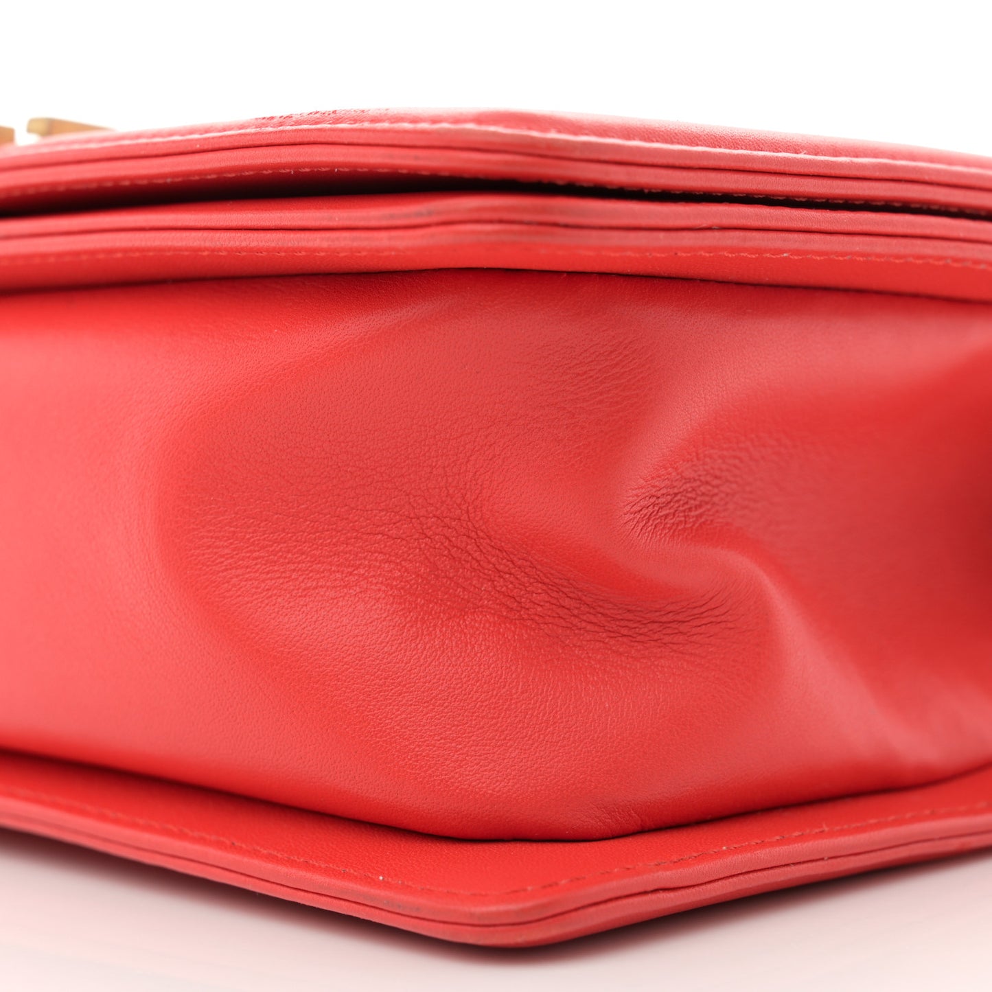 Calfskin Chevron Quilted Medium Boy Flap Red