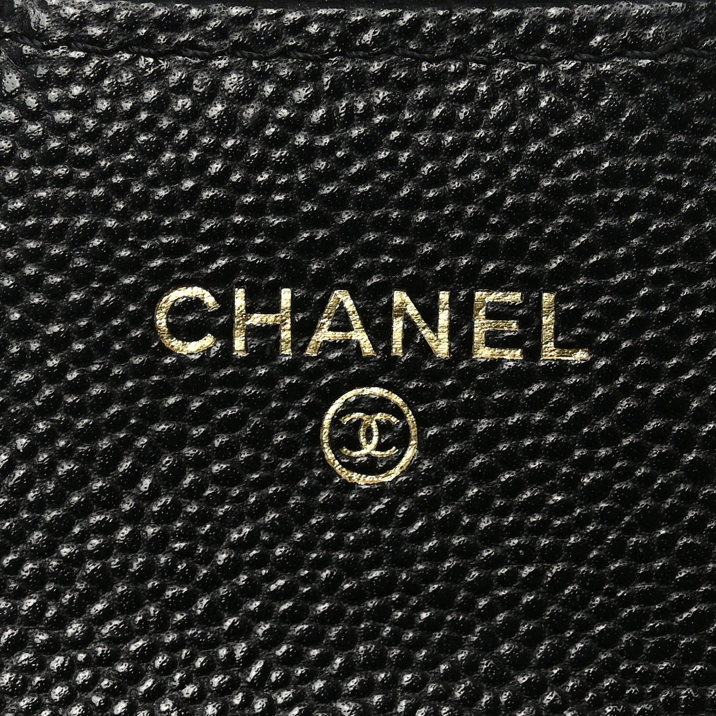Caviar Quilted Flap Card Holder Wallet Black