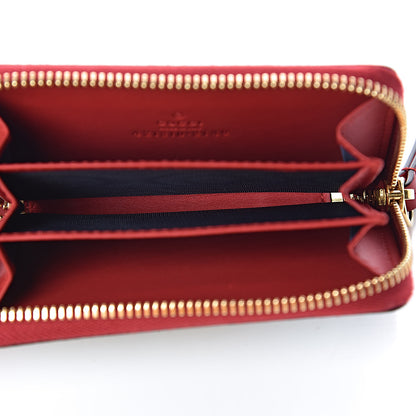 Gucci GG Supreme Monogram Blooms Zip Around Card Case Wallet Beige Blue Navy Hibiscus Red 5 of 7