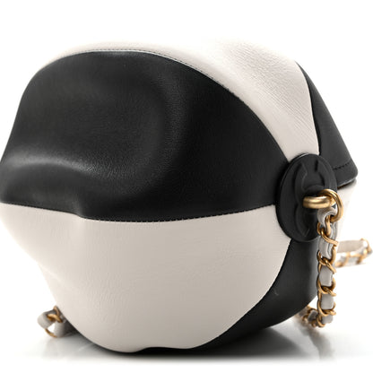 Chanel Calfskin Coco Beach Ball Bag White Black 10 of 12