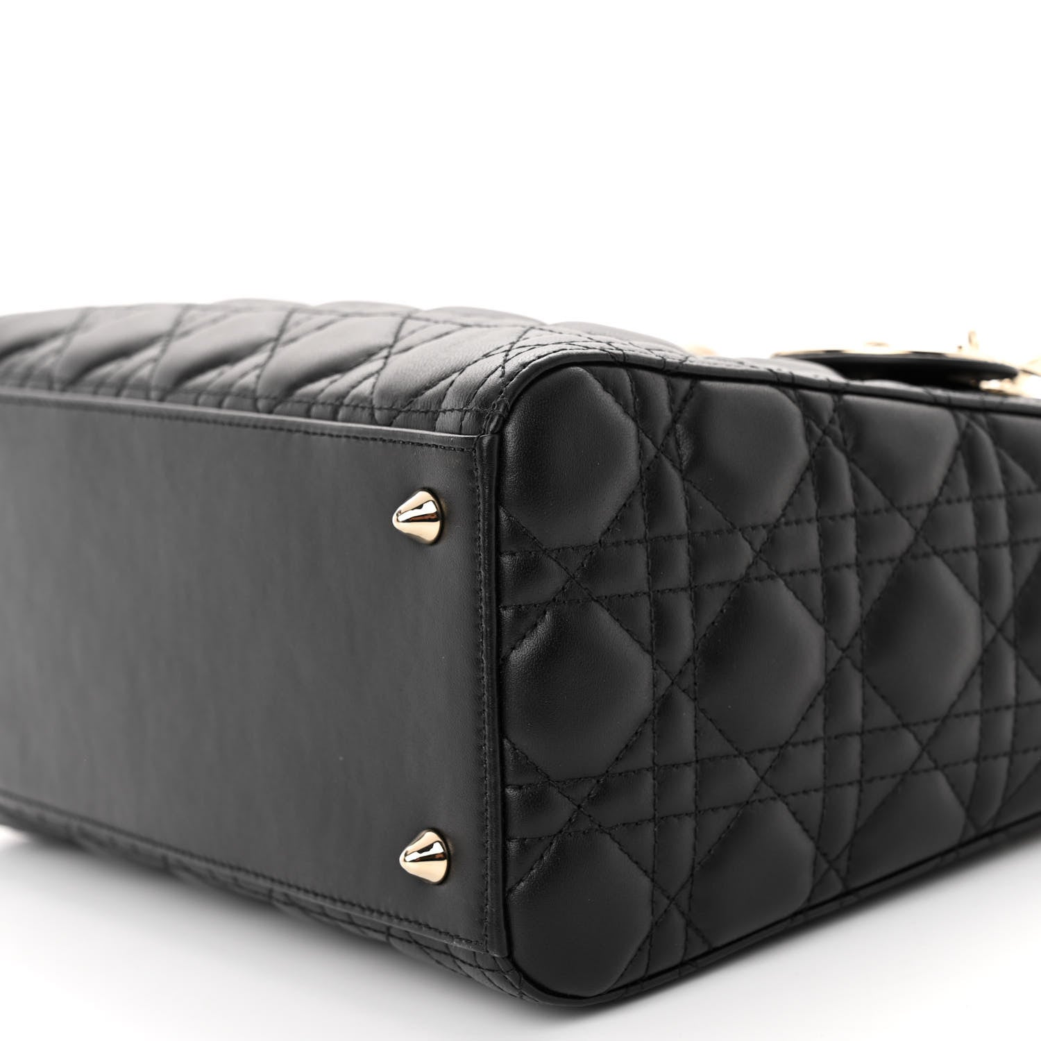 Christian Dior Lambskin Cannage Medium Lady Dior Black 9 of 9