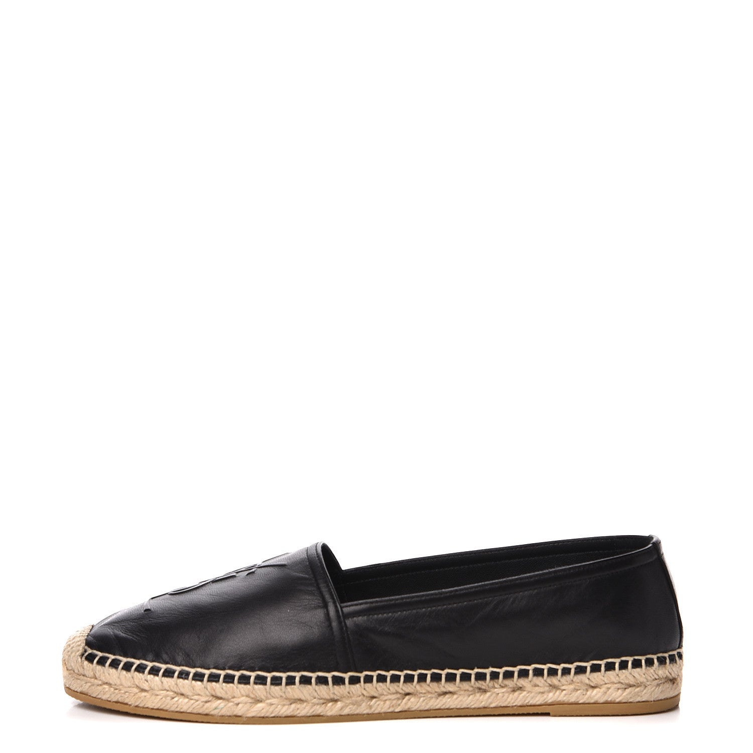 Saint Laurent Lambskin Monogram Espadrilles 39.5 Black 1 of 11