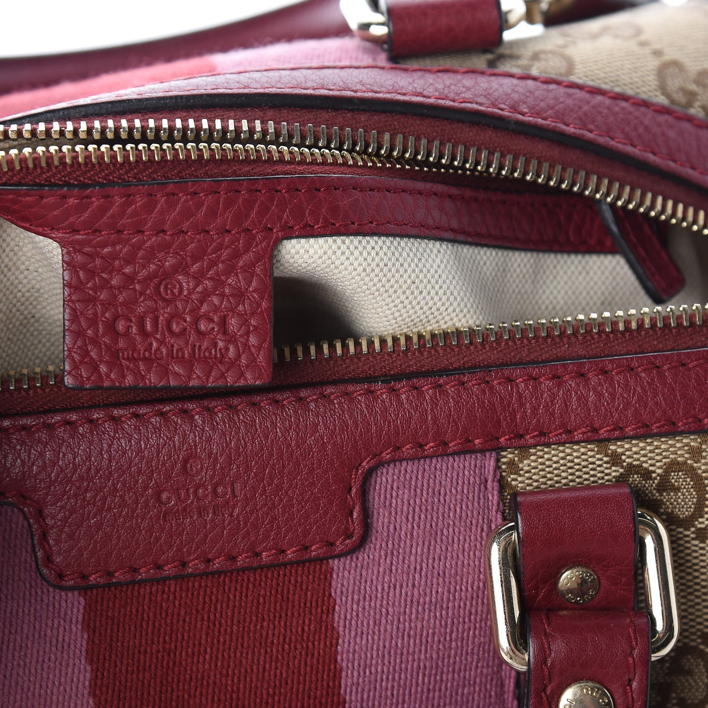 Monogram Cellarius Calfskin Vintage Web Small Boston Beige Ebony Soft Burgundy Peonia Flower Box Pink