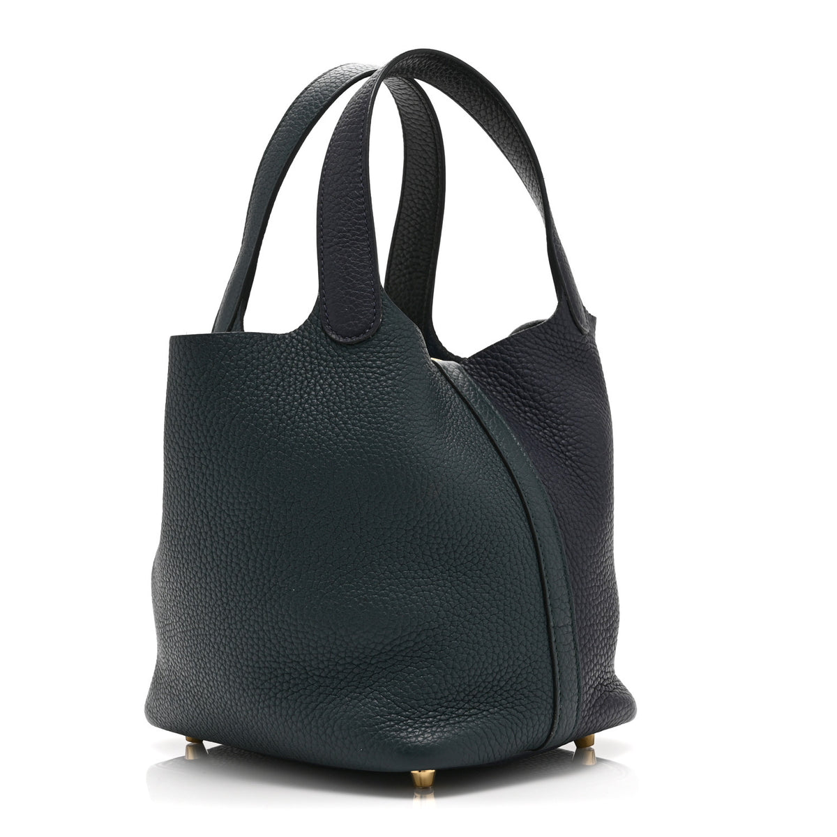 Taurillon Clemence Casaque Picotin Lock  18 PM Vert Bosphore Deep Bleu