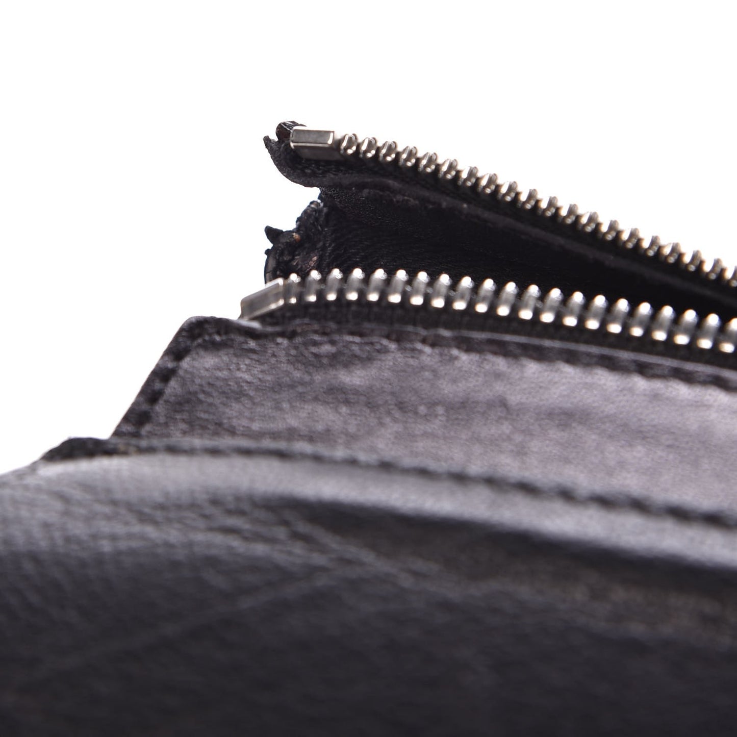 Calfskin Zipper Cutout Shoulder Bag Black