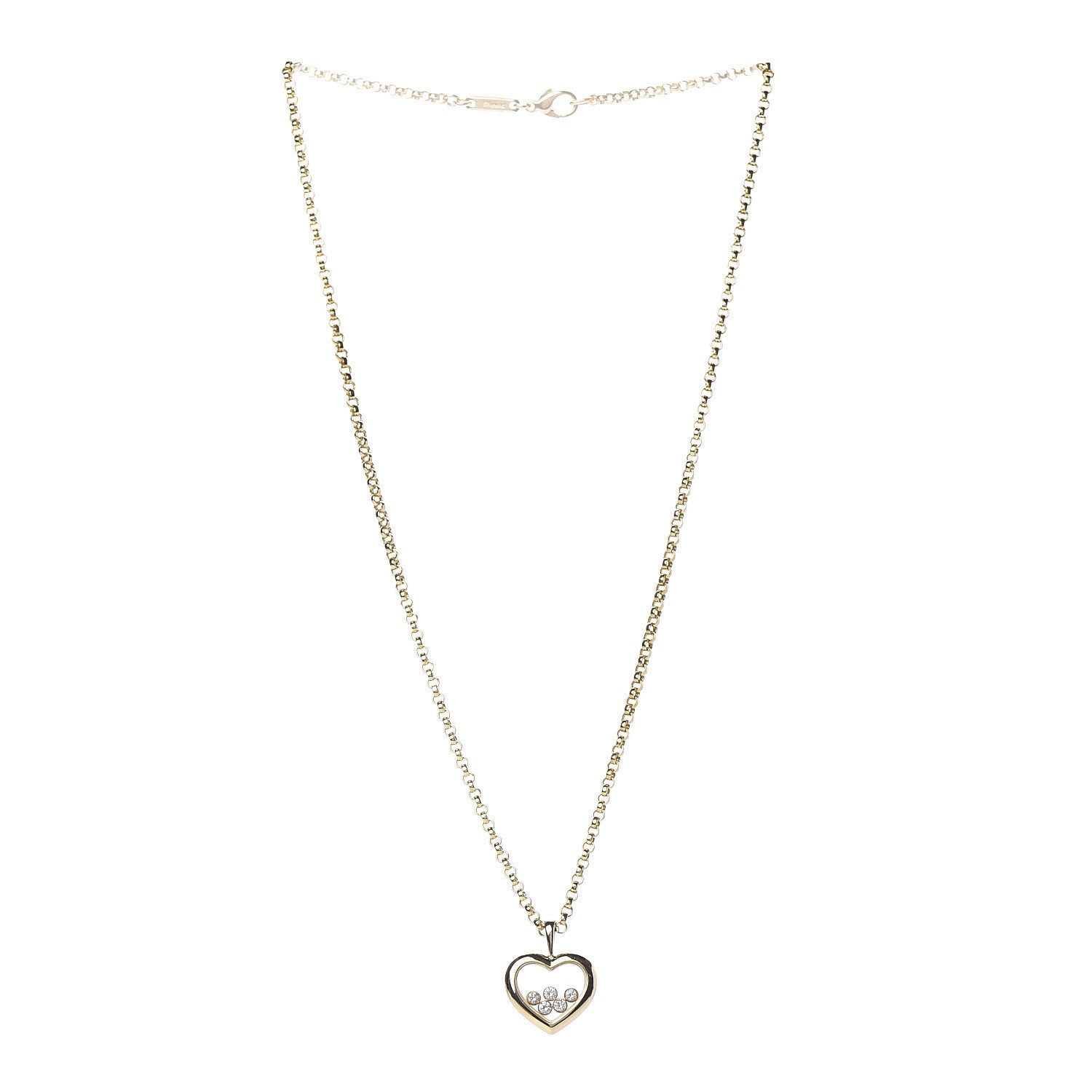 Chopard 18K Yellow Gold 5 Happy Diamonds Icons Heart Pendant Necklace 3 of 8