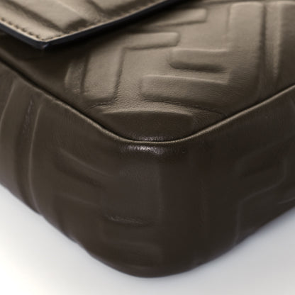 Fendi Nappa FF 1974 Embossed Large Baguette Wood 9 of 13