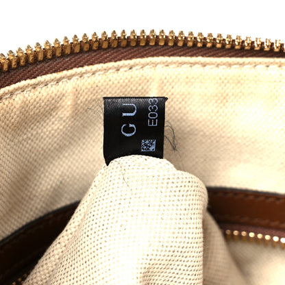 Gucci GG Supreme Monogram Azalea Calfskin Small Horsebit 1955 Top Handle Bag Beige Ebony Brown Sugar 8 of 11