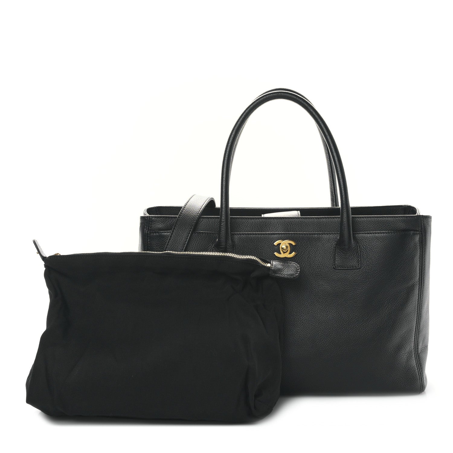Chanel Calfskin Cerf Executive Shopper Tote Black 3 of 11