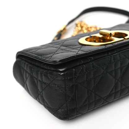 Christian Dior Calfskin Cannage Small Caro Bag Black 9 of 10