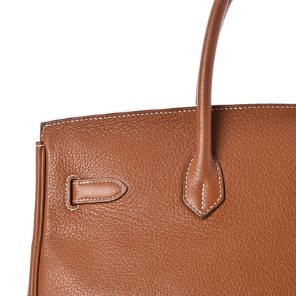 Hermes Taurillon Clemence Birkin 35 Gold 29 of 34