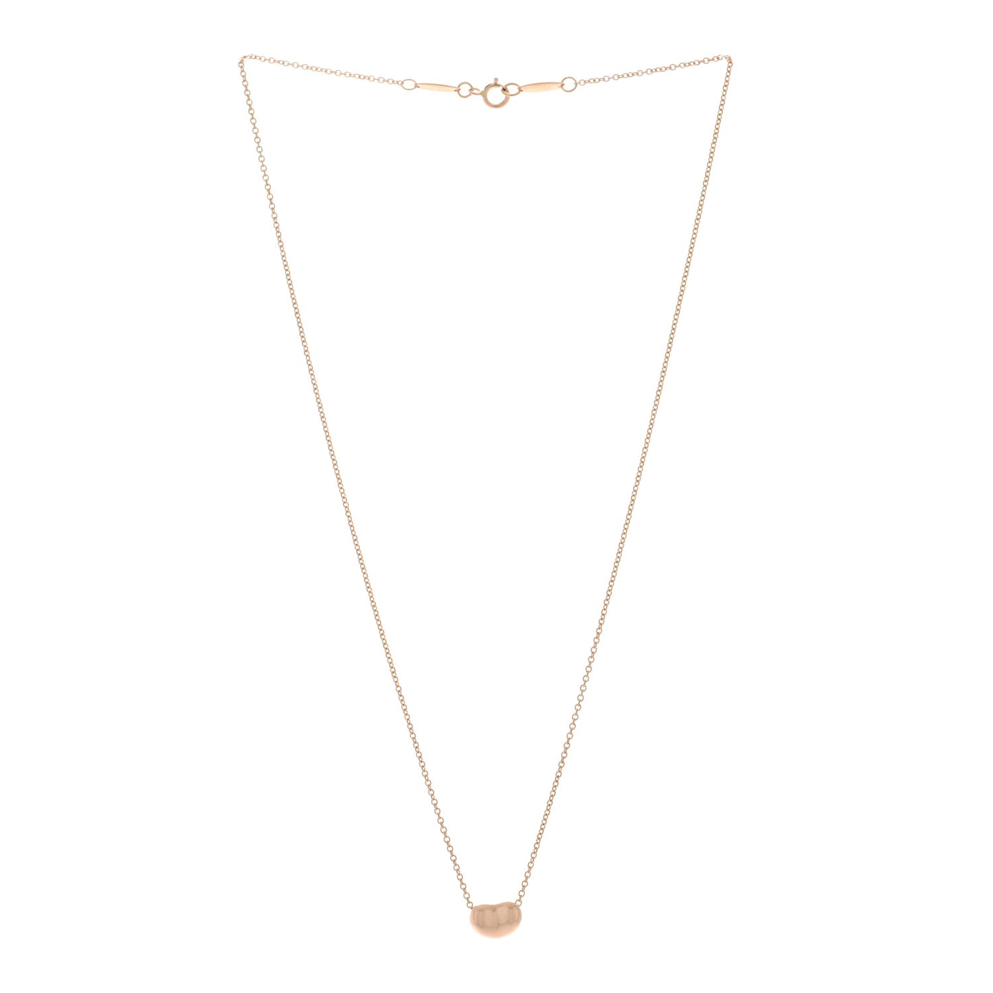 18K Rose Gold 9mm Elsa Peretti Bean Pendant Necklace