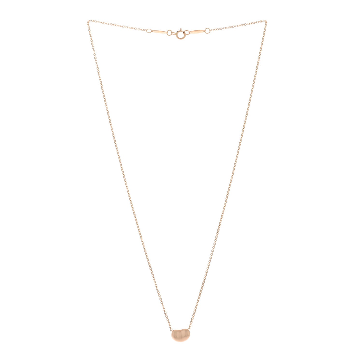 Tiffany 18K Rose Gold 9mm Elsa Peretti Bean Pendant Necklace 3 of 4