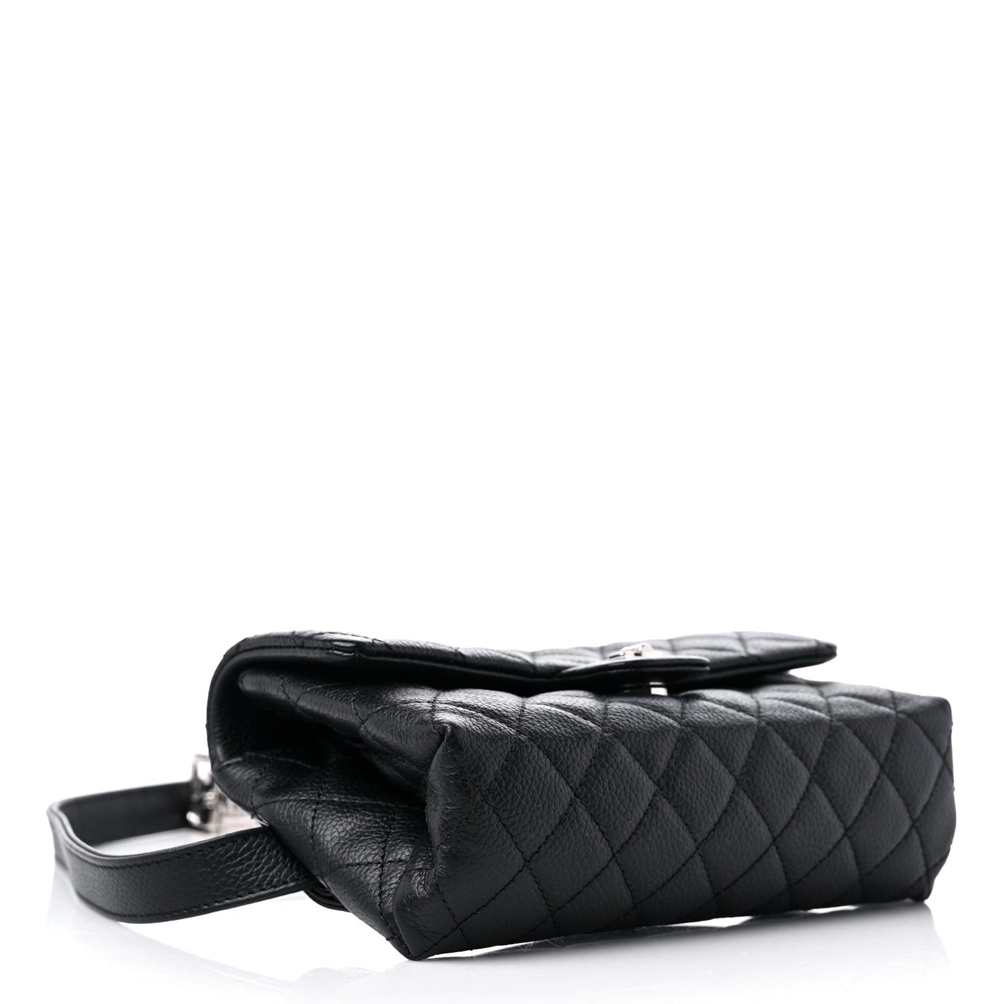 Grained Calfskin Quilted 2.55 Reissue Flap Belt Bag Clutch Black