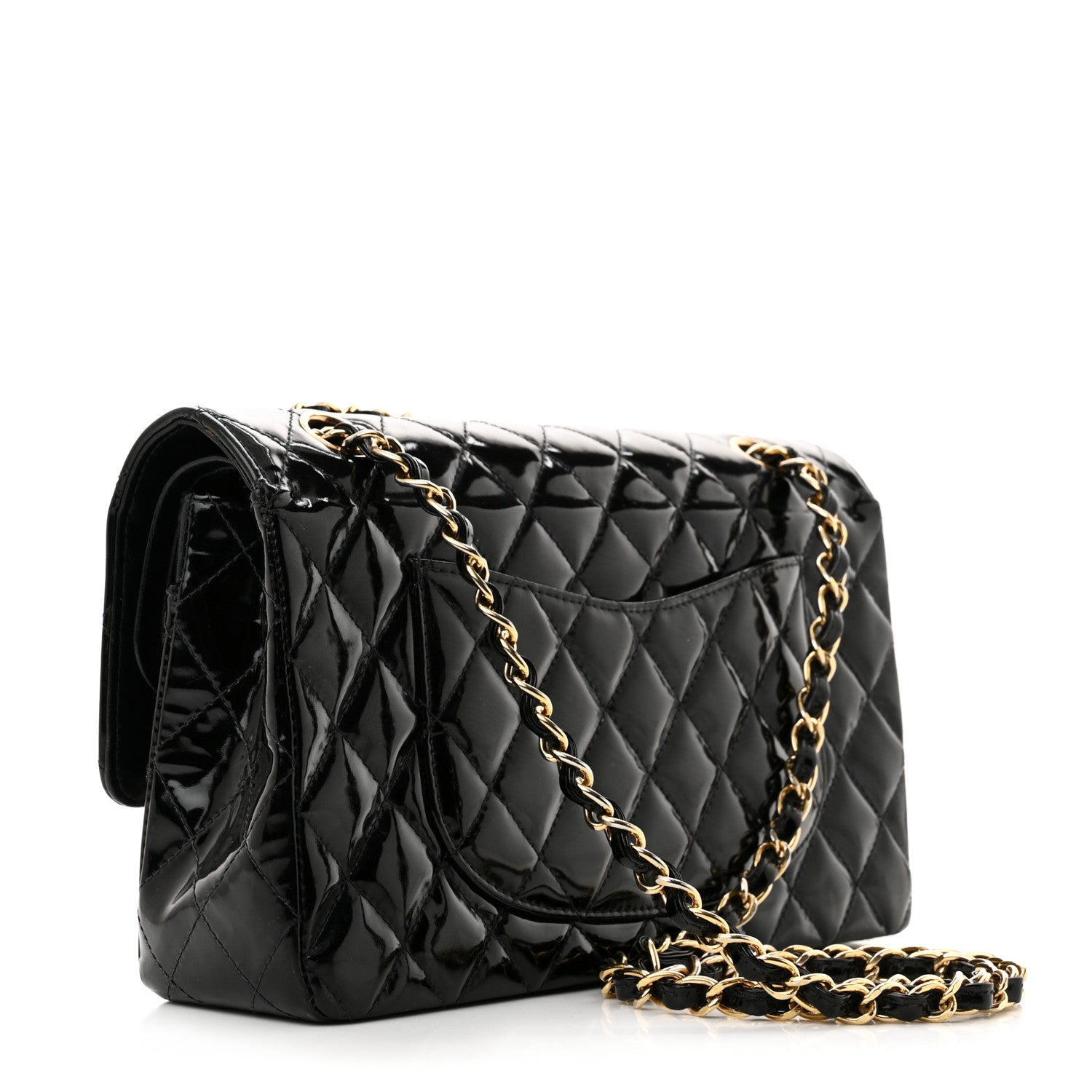Chanel Patent Quilted Medium Double Flap Black 3 of 11