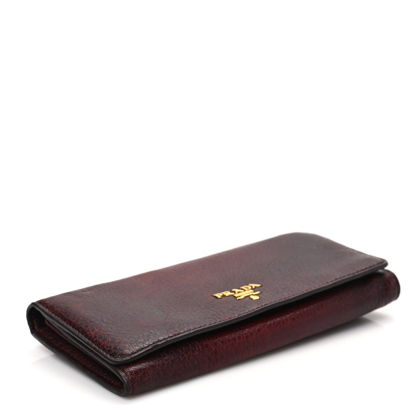 Vitello Daino Continental Flap Wallet Amaranto