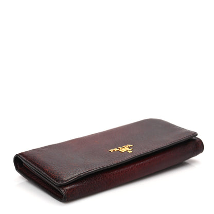 Prada Vitello Daino Continental Flap Wallet Amaranto 4 of 7
