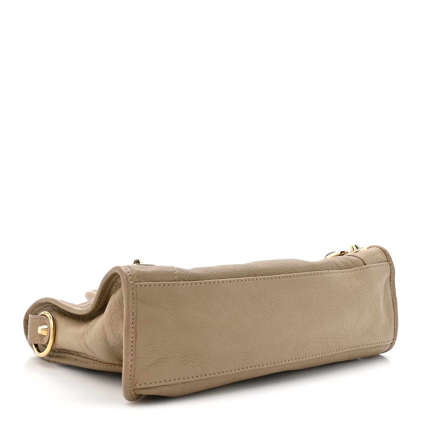 Chevre Gold Metallic Edge Hardware S City Beige Latte