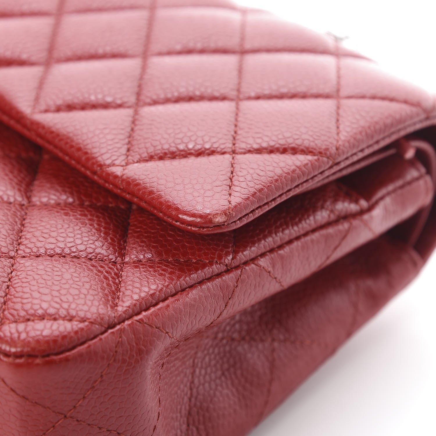 Chanel Caviar Quilted Medium Double Flap Red 11 of 12