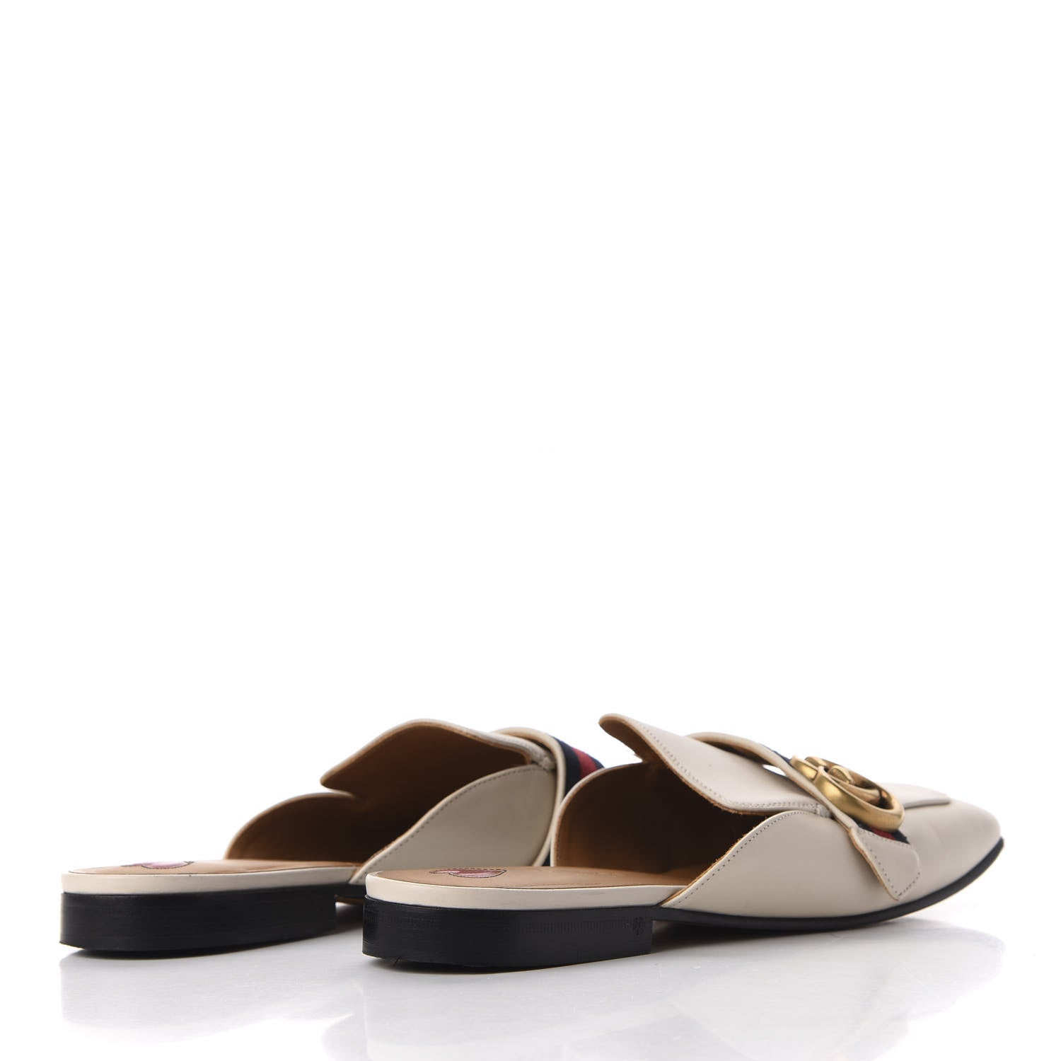 Gucci Calfskin Web Womens Peyton GG Slippers 37 Mystic White 4 of 16