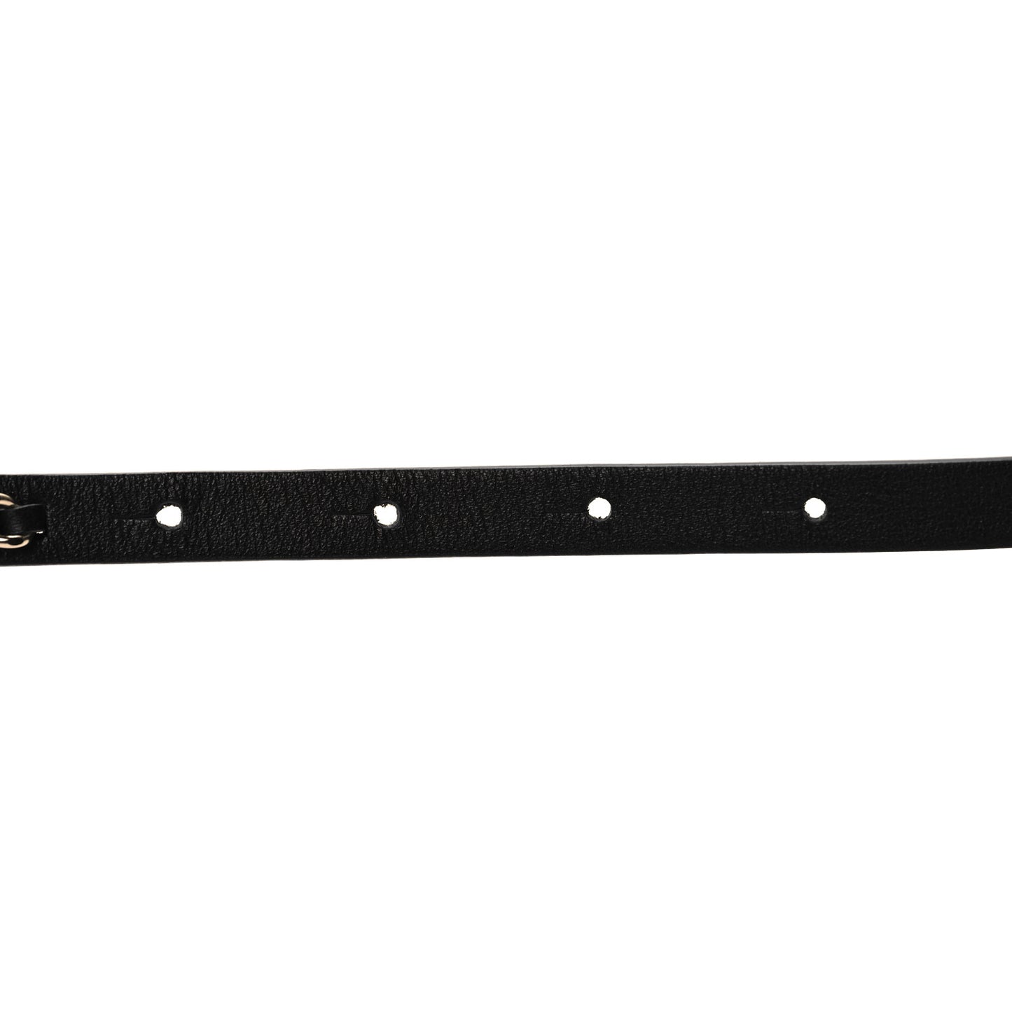 Calfskin Chain Logo Skinny Belt 80 32 Black