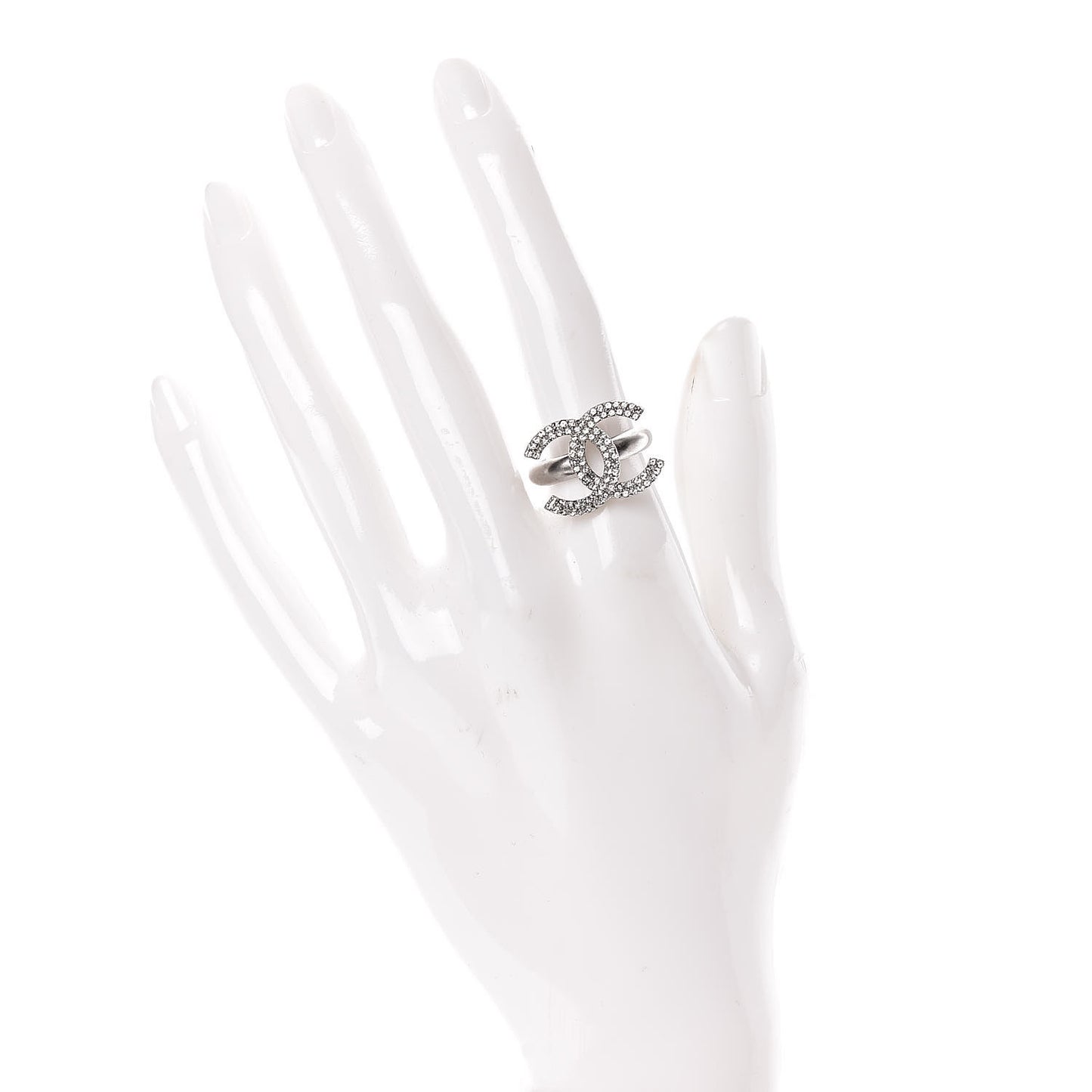 Crystal CC Ring 5.75 Silver