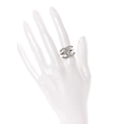 Chanel Crystal CC Ring 5.75 Silver 2 of 4