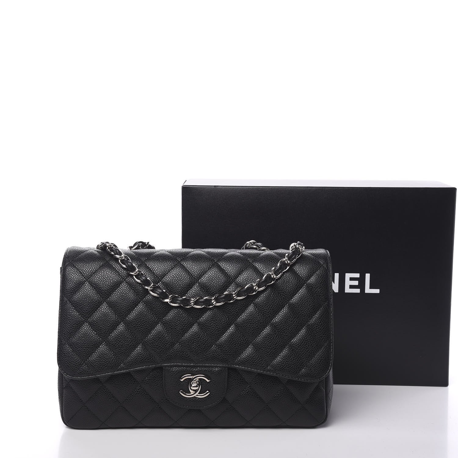 Chanel Caviar Quilted Jumbo Single Flap Black 10 of 10