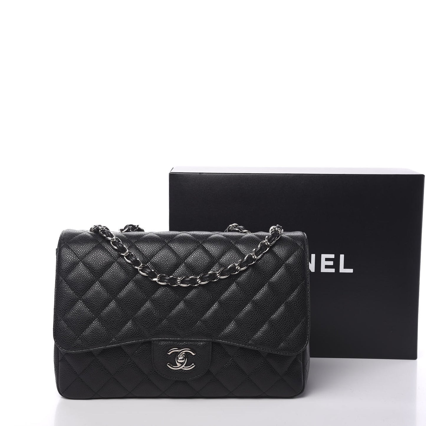 Caviar Quilted Jumbo Single Flap Black