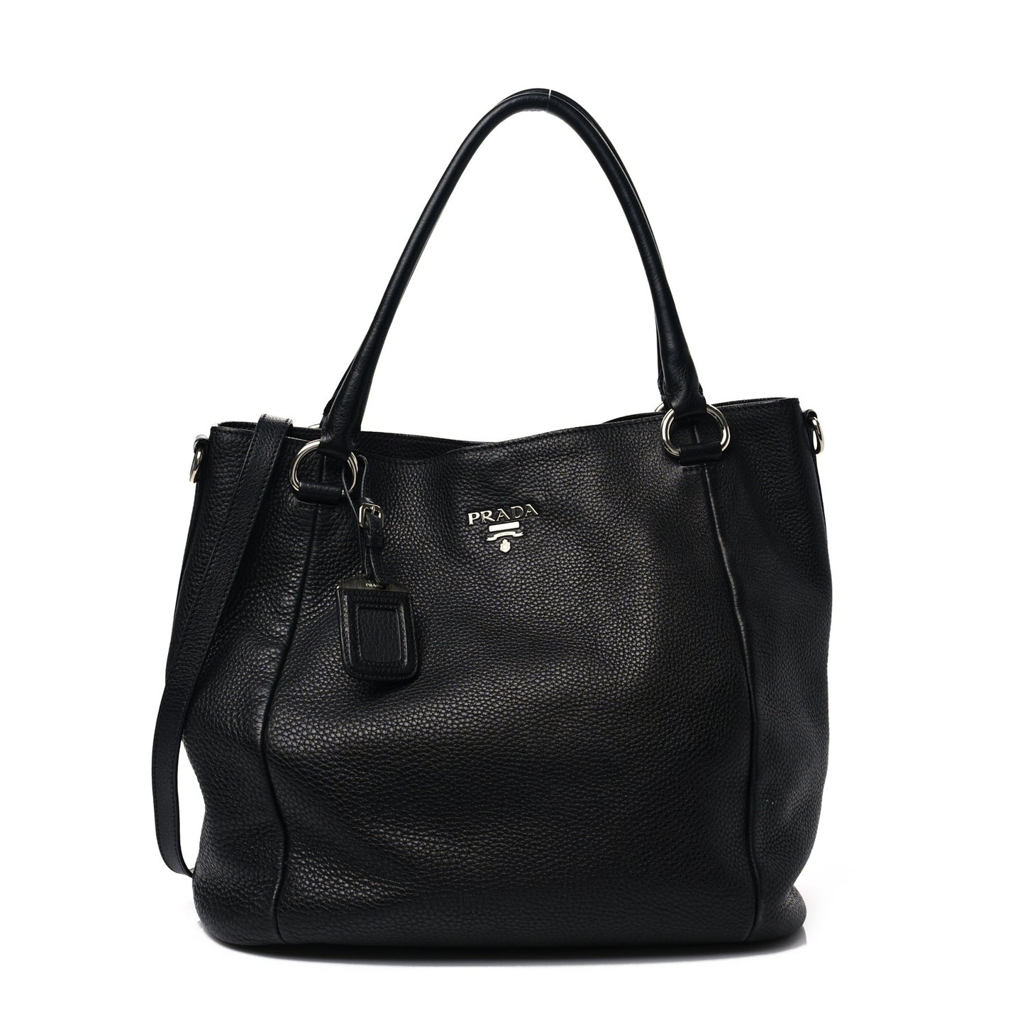 Vitello Daino Shopping Tote Black