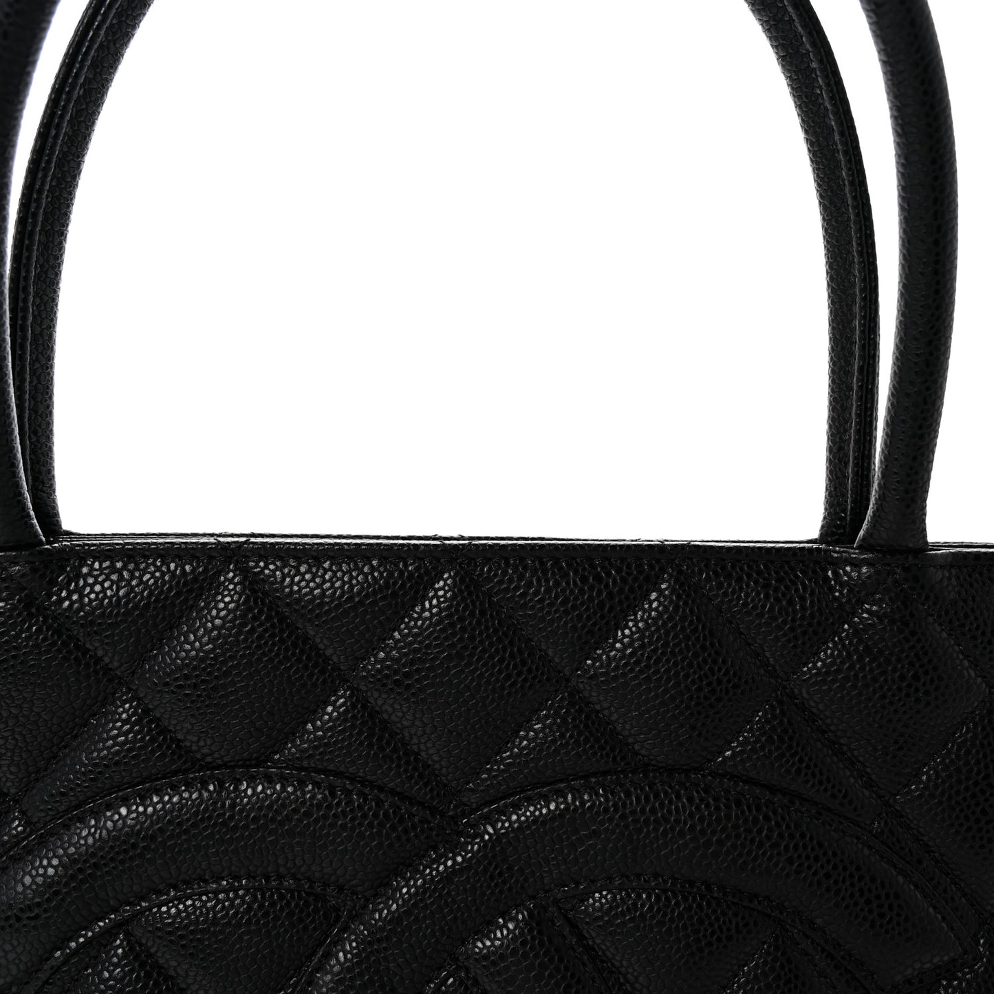 Caviar Quilted Medallion Tote Black