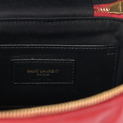 Saint Laurent Grain de Poudre Quilted 80's Vanity Bag Red 6 of 12