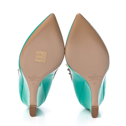 Valentino Garavani Patent Rockstud 70mm Wedges 37 Opaline Green Poudre 5 of 9