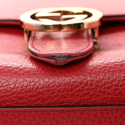 Gucci Dollar Calfskin Interlocking G Top Handle Shoulder Bag Red 18 of 19